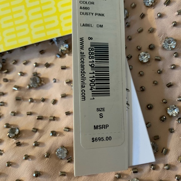 ALICE & OLIVIA DEMIA EMBELLISHED BOMBER JACKET light dusty pink NWT💞💖 - Picture 6 of 11